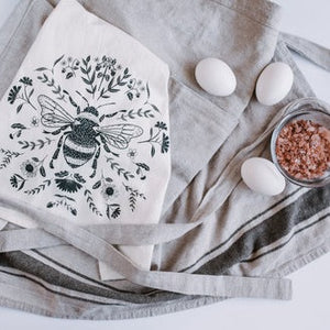 Bee Tea Towel (Charcoal)