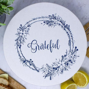 Grateful L Fabric Bowl Cover (unwaxed) 10"