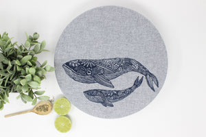 Whales XL Bowl Cover (unwaxed) 12.5"