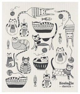 Purr Party Sponge Cloth