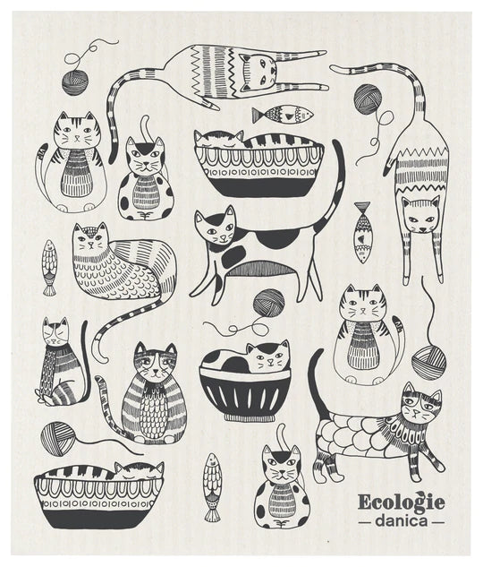 Purr Party Sponge Cloth