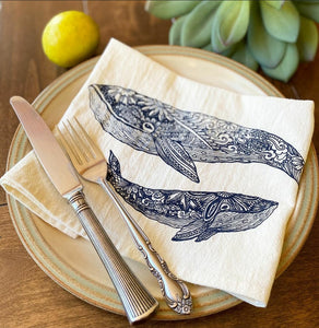 Whale Reusable Napkins (Set of 2)