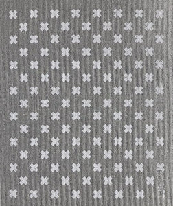 Tiny x White on Grey Sponge Cloth