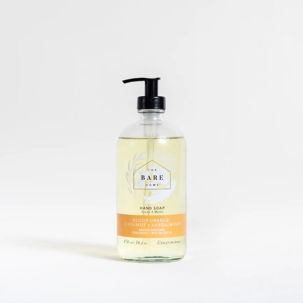 Blood Orange, Bergamot + Sandalwood Hand Soap 476ML In Glass Bottle