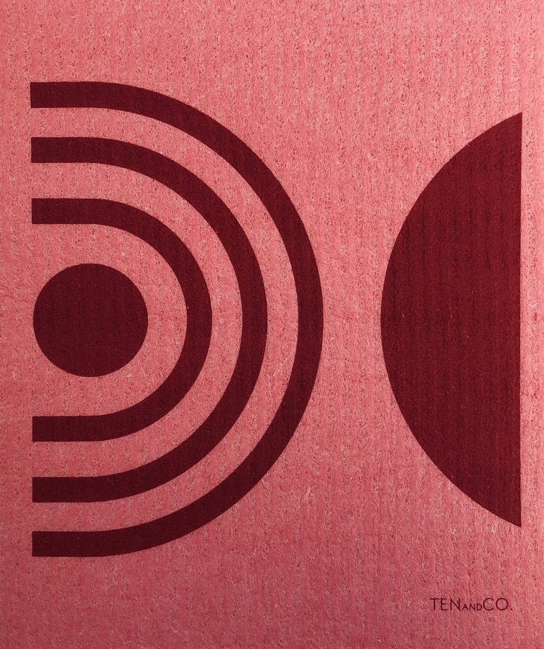 Arc Deep Red on Red Sponge Cloth