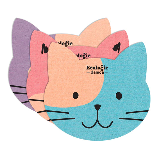 Cats Shaped Sponge Cloth (Set of 3)