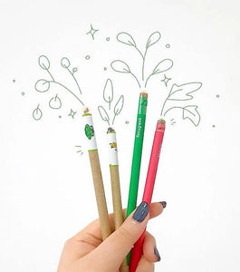 Recycled Paper Plantable Seed Pencils – Set of 4