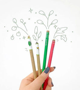 Recycled Paper Plantable Seed Pencils – Set of 4