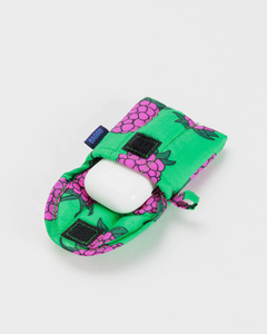 Puffy Earbuds Case Green Raspberry