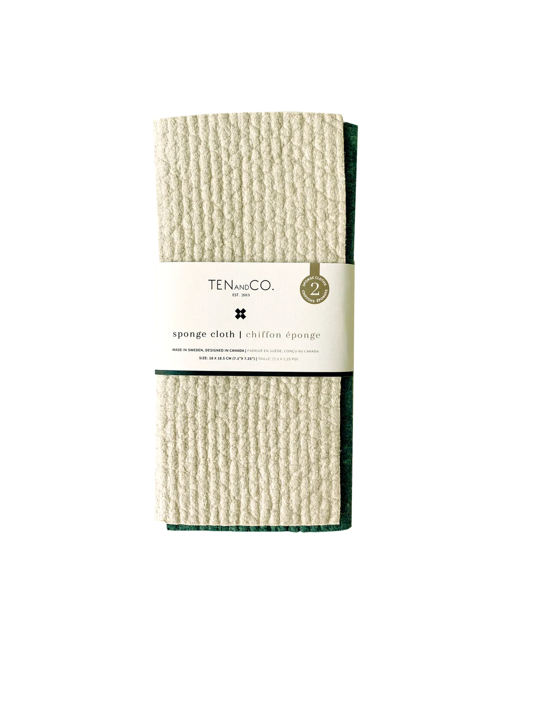 Evergreen and Taupe Solid Dyed Sponge Cloth