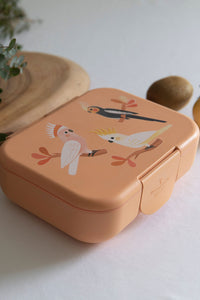 ECO BENTO LUNCHBOX PEACH NATIVE BIRDS
